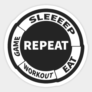 Sleep Eat Workout Game Repeat Sticker